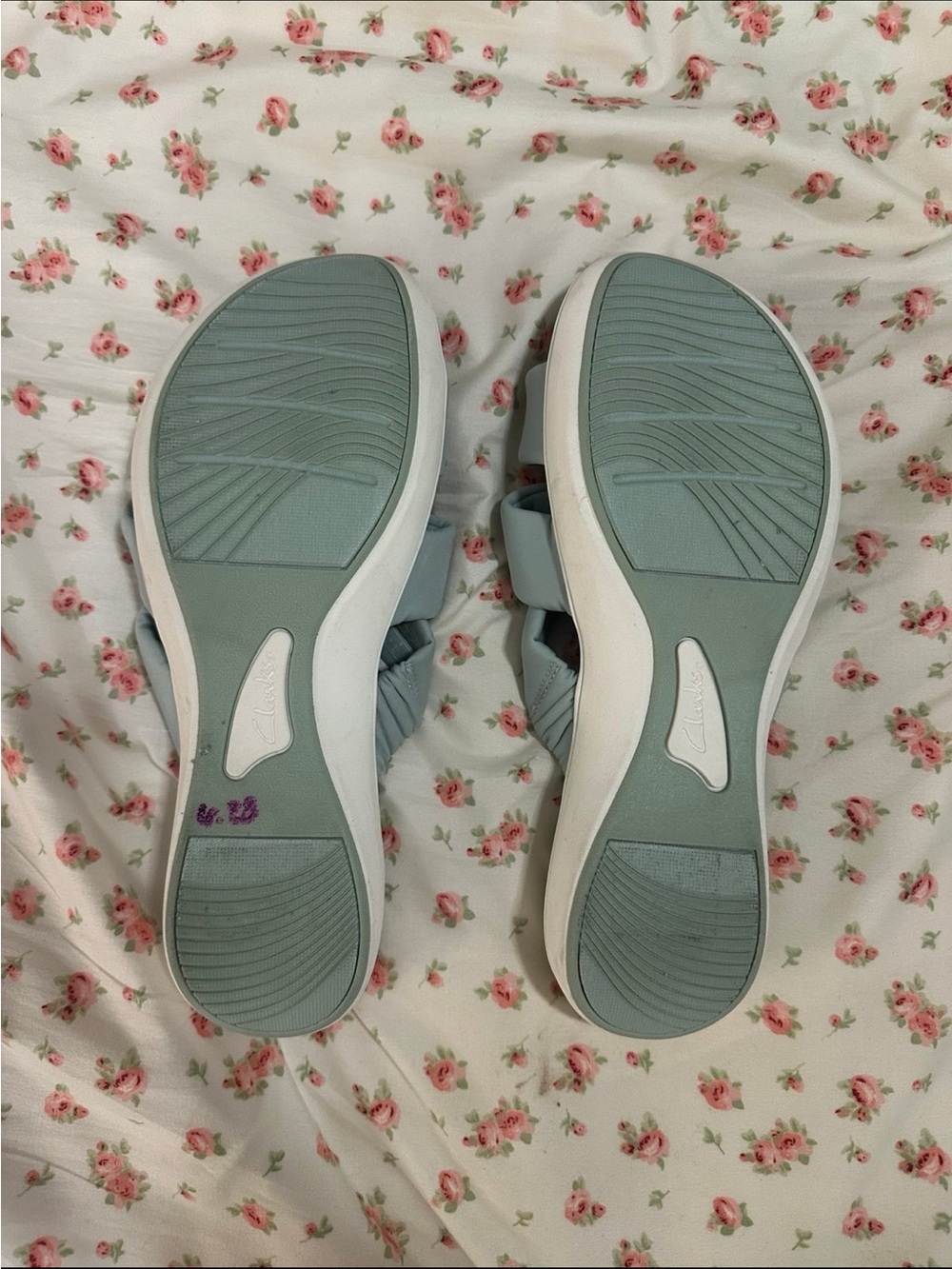 Clarks Cloudsteppers Thong Sandals Women Size 10 Mint Green - Picture 3 of 7